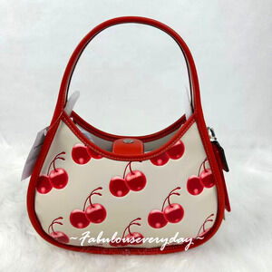 COACH Ergo Bag In Coachtopia Leather With Cherry Print Cloud Multi CL754 NWT